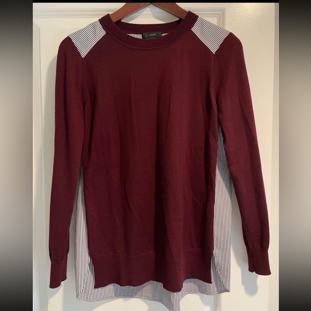 JCrew mixed media merino wool sweater